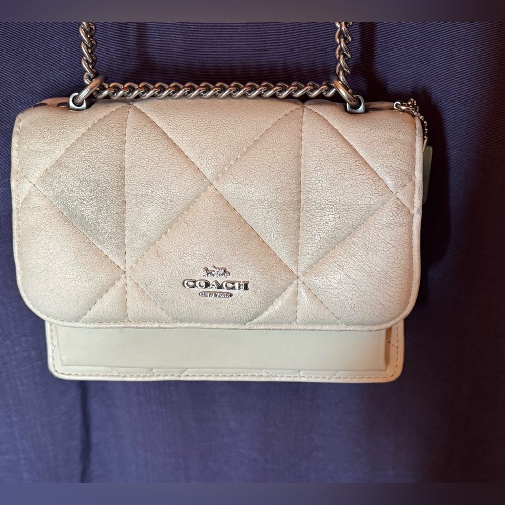 Coach Cream Quilted Crossbody Bag